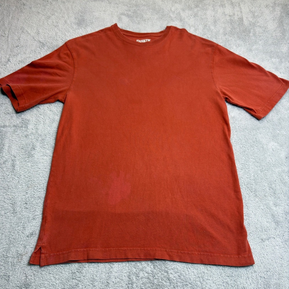 Duluth Trading Co Longtail T Shirt Mens Small Orange Relaxed Fit 100% Cotton Tee